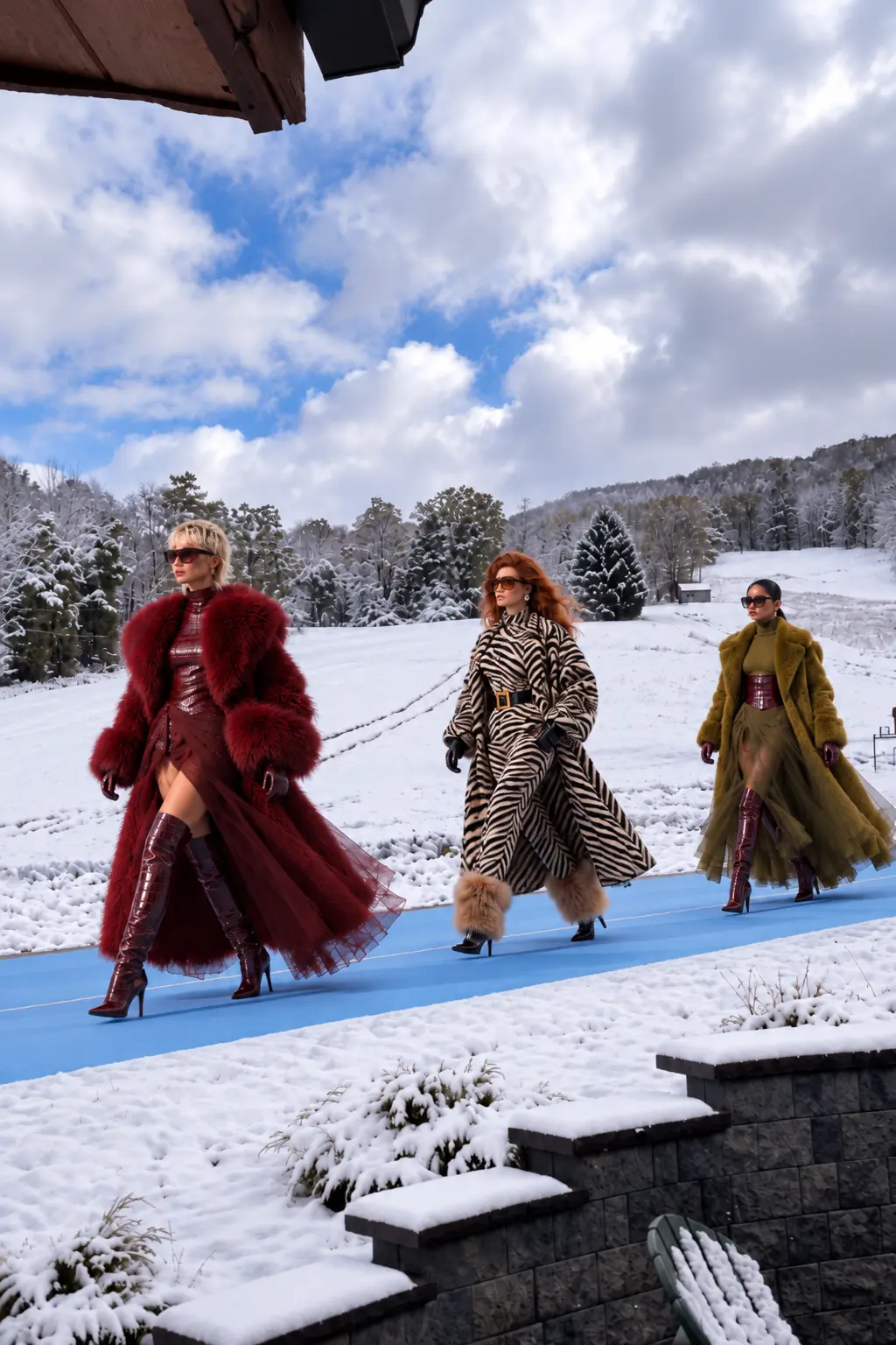 Outdoor runway concept on the snow